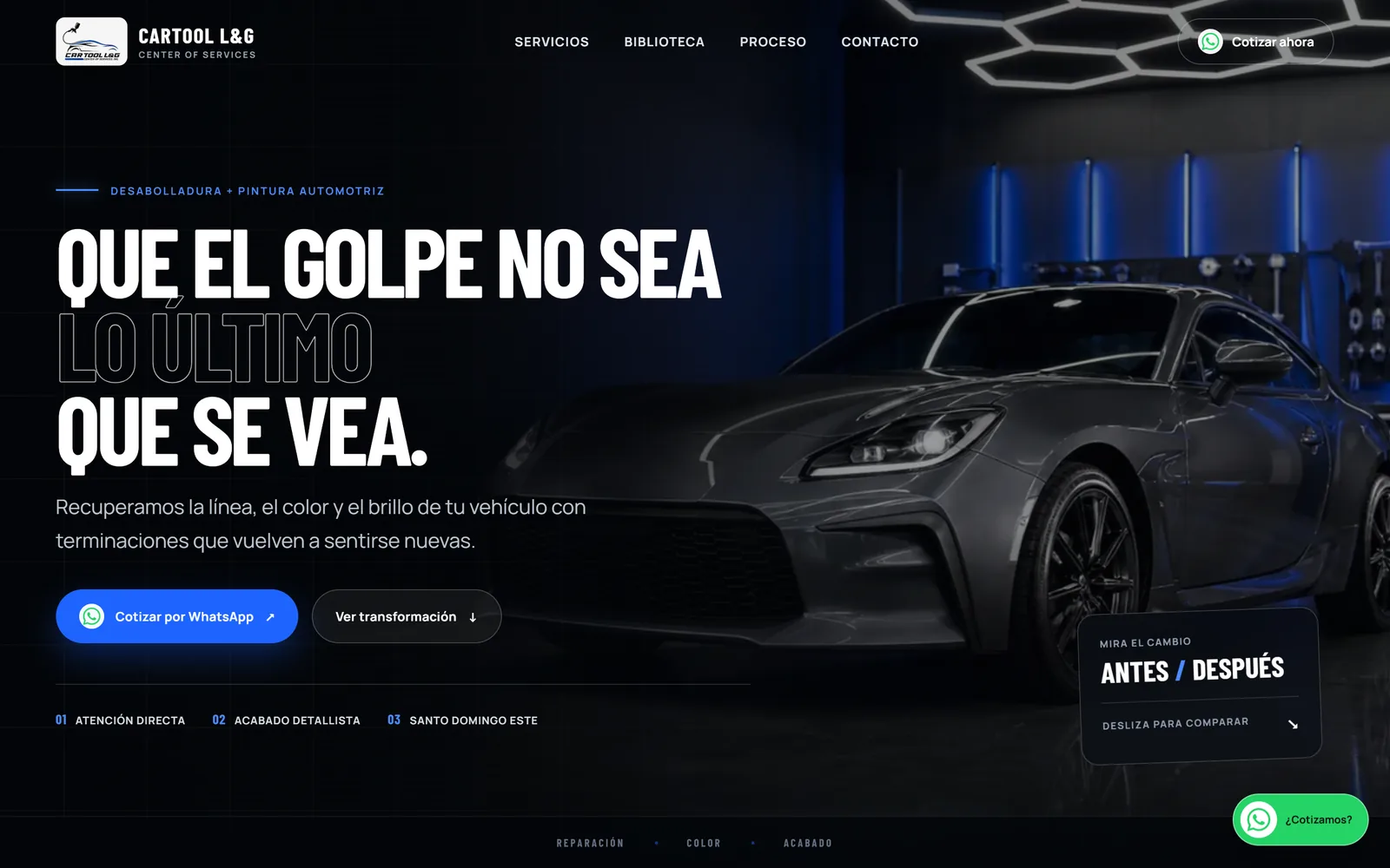 Car Tool L&G: auto body shop website — website screenshot