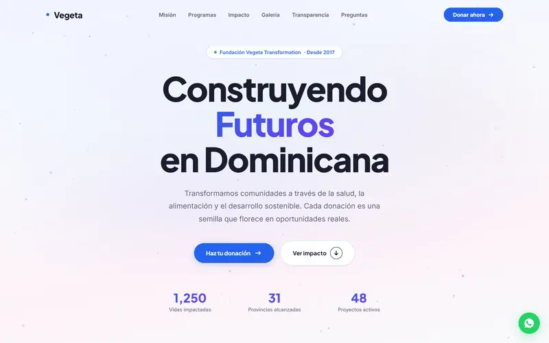 Captura de fundacionvegeta.org